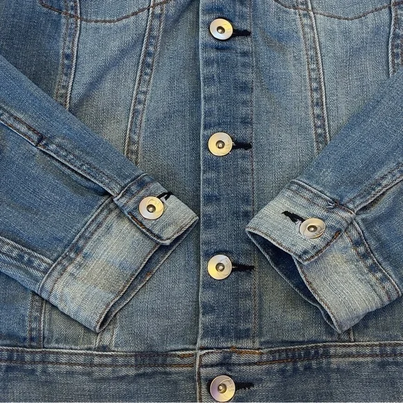 Est1946 Denim Womens Jean Jacket Long Sleeve Collared Button Down L - Picture 10 of 16